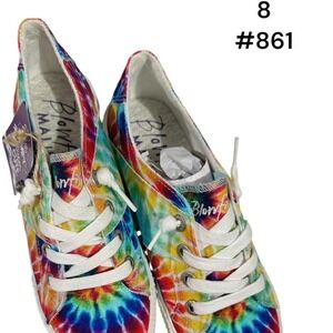 New Blowfish Tie Dye Rainbow Canvas Sneakers Size 8